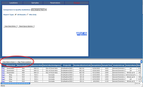 data query page
